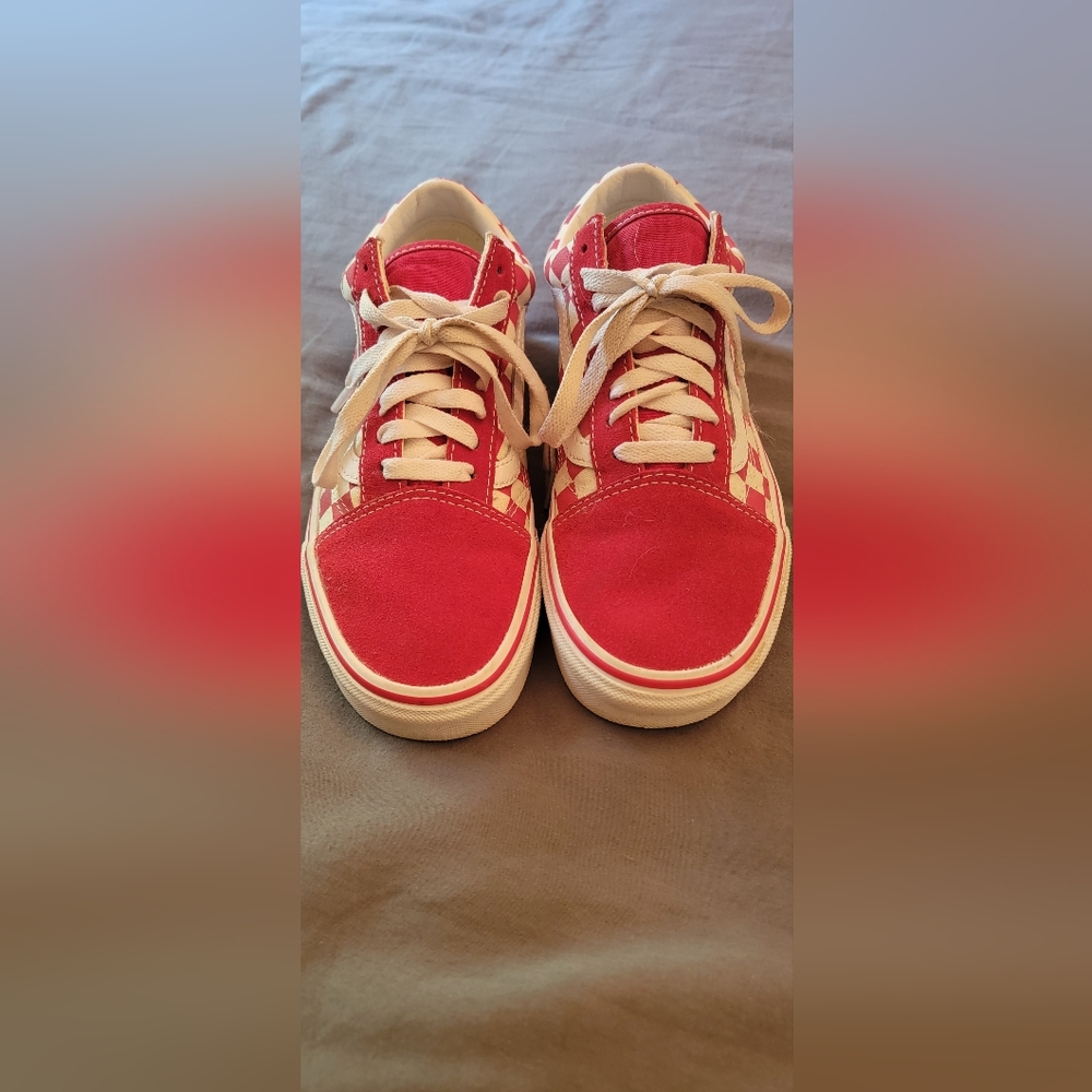 Vans red checker board SK8